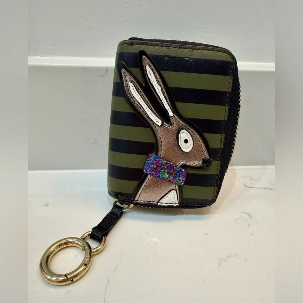 Essentiel Antwerp Bunny Vegan Card/Coin wallet Bag with keychain clip